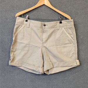 Carhartt El Paso Shorts Womens 14 Ripstop Khaki Tan Beige Relaxed Fit Roll Hem
